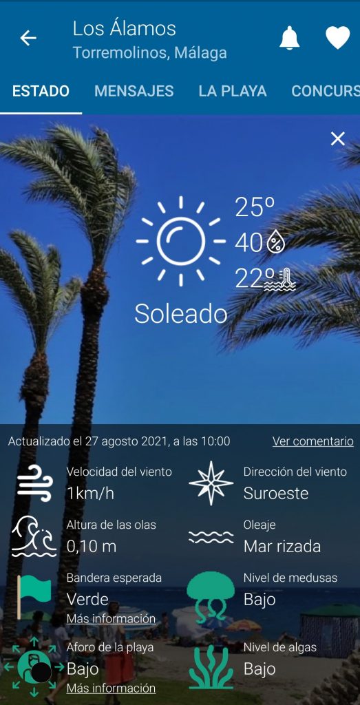 beach status app for Malaga
