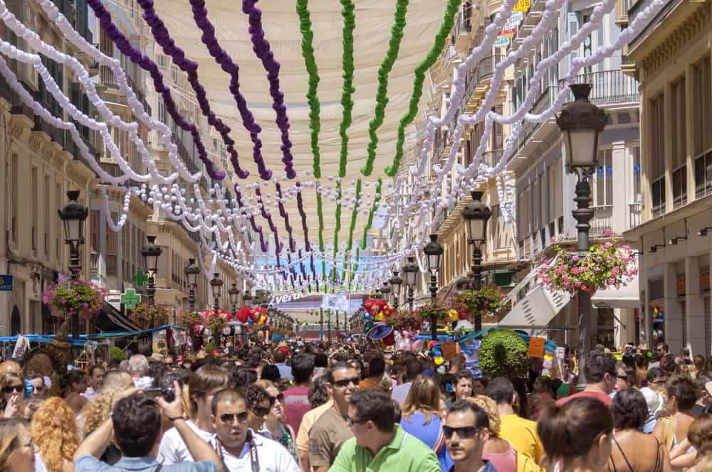 Malaga day fair larios street
