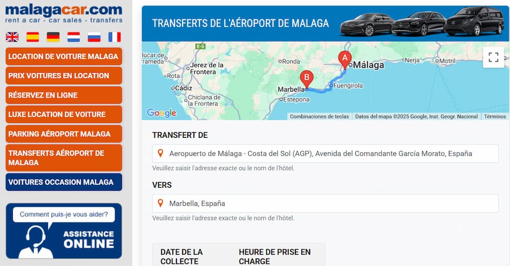 Transferts depuis l'aéroport de Malaga