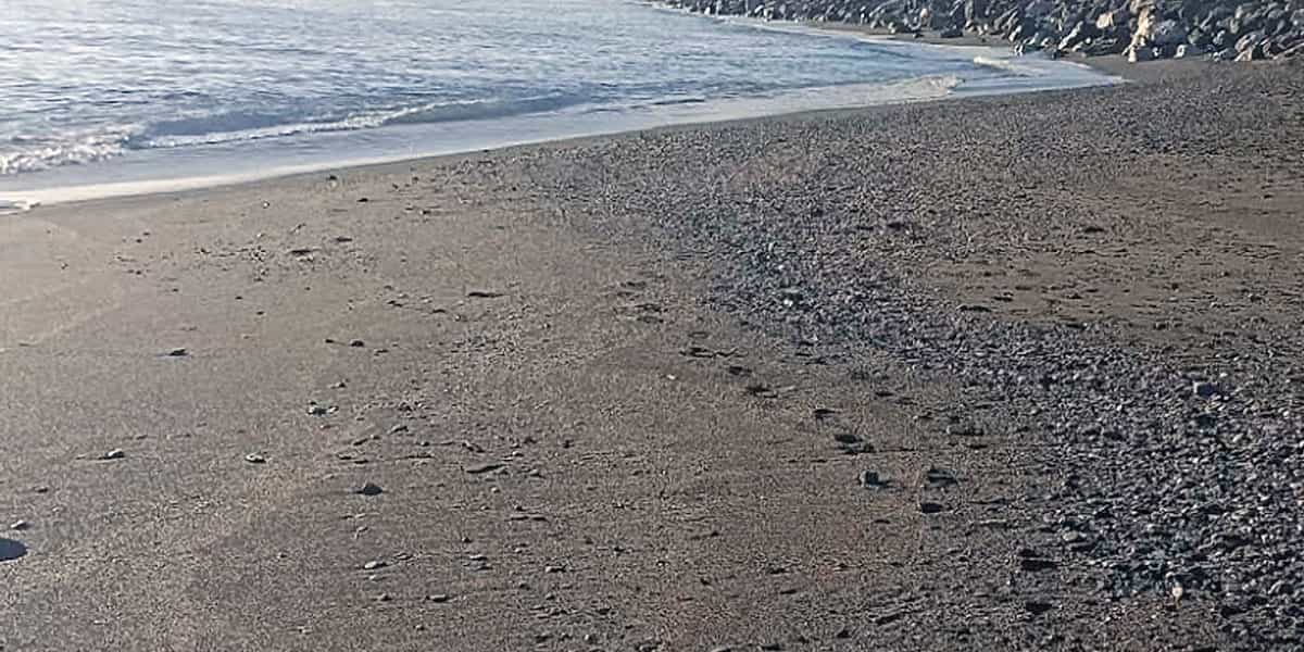 Playa de Chilches met nabijgelegen woonwijken en kustzicht