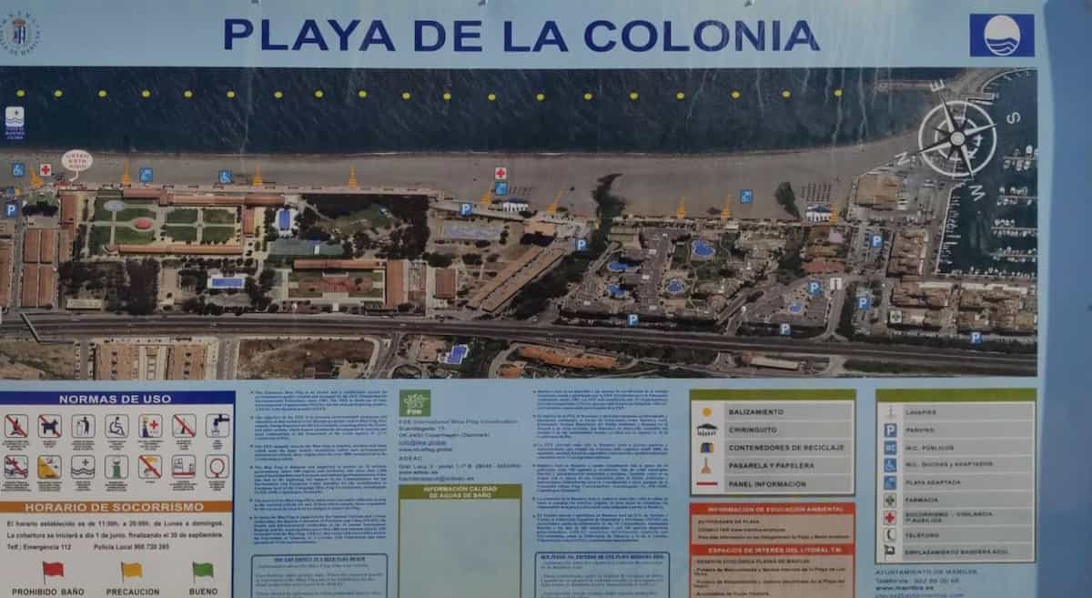 Vue de la Plage de La Colonia, idéale pour les familles.