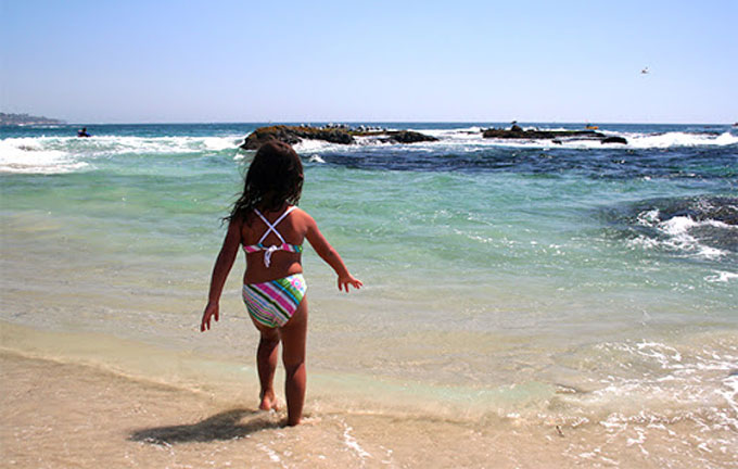 Malaga beaches - children having fun