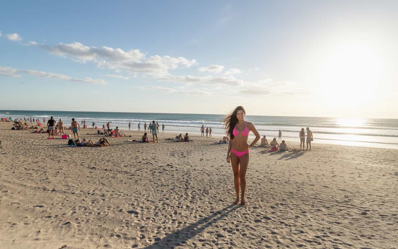 Large plage de sable blanc à Conil