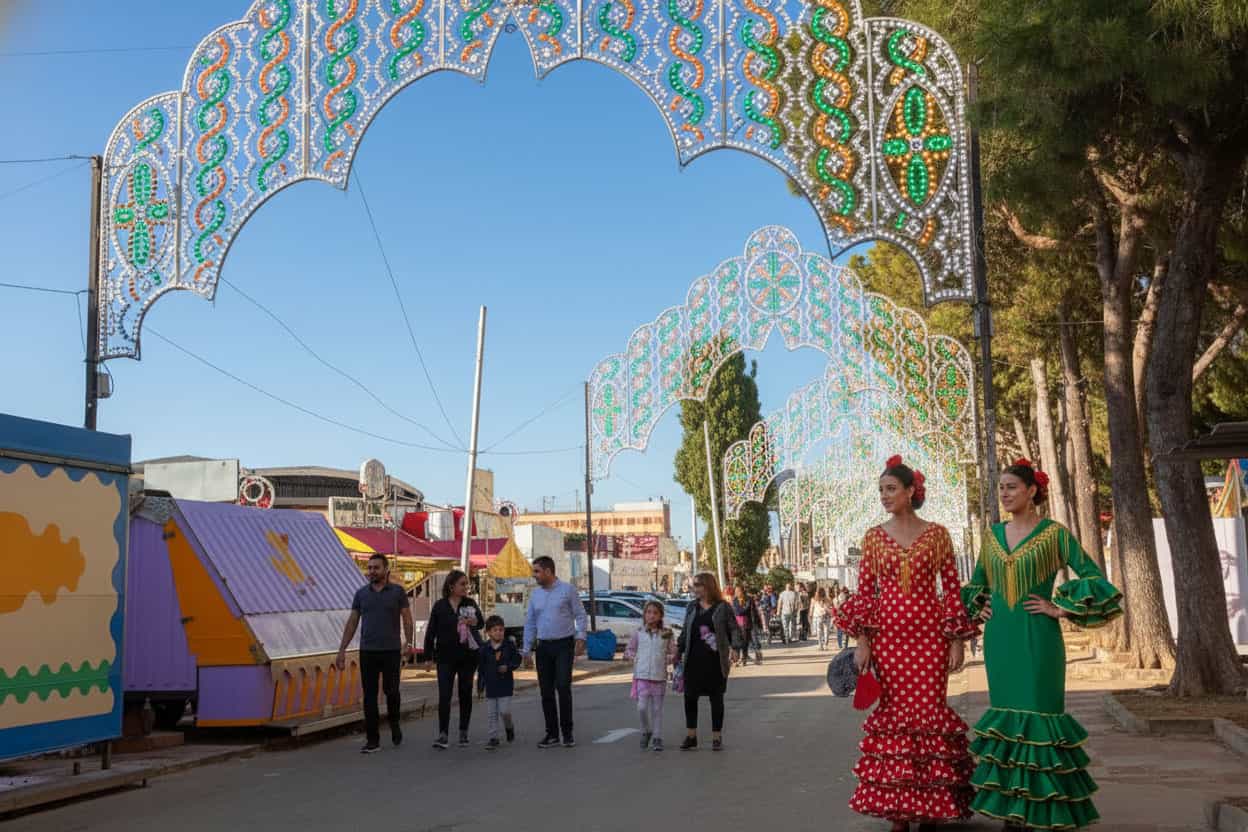 Festive atmosphere during the fair in Los Barrios