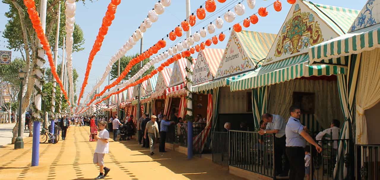 Decorated casetas at the Seville April Fair