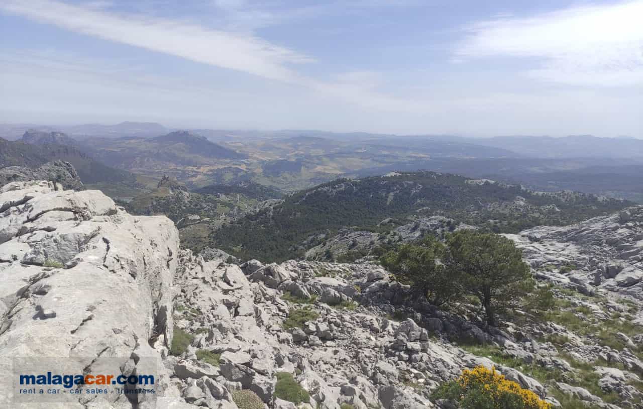Mountain landscape of the Sierra de Grazalema with Pico Simancon