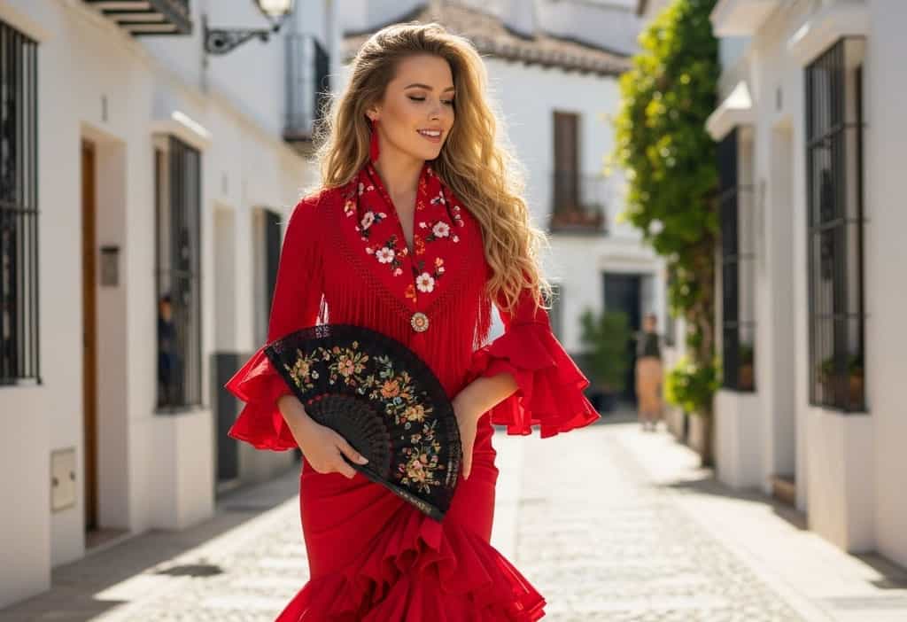 Woman in flamenco dress at San Pedro Alcantara fair