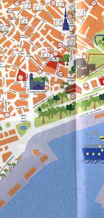 Malaga Monuments street map