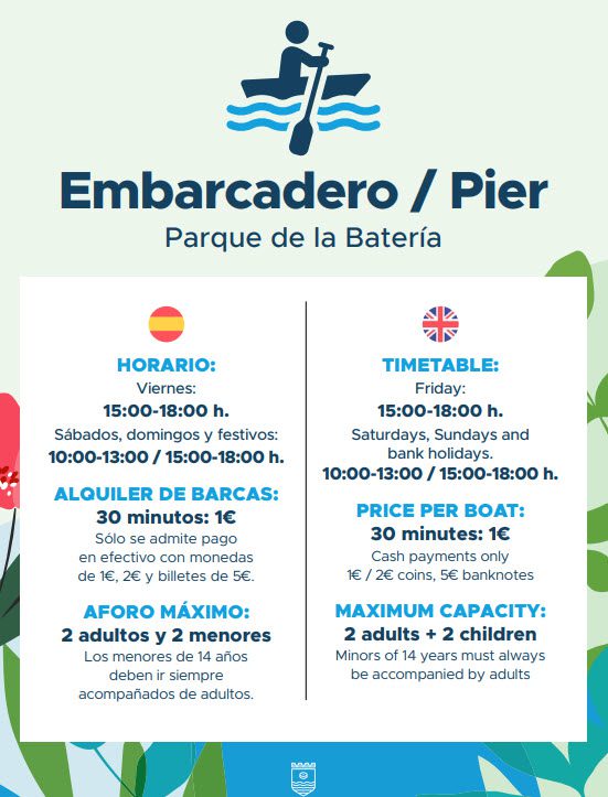 horario embarcadero parque bateria